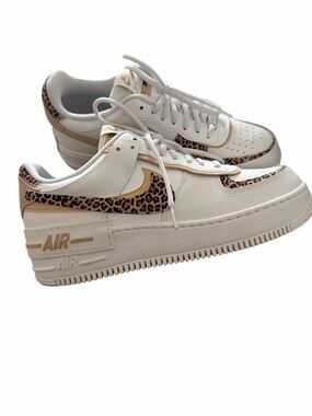Nike Air Force 1 Low - White with Leopard & Tan Accents
